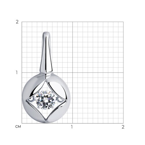 Подвеска серебряная с фианитом фото 2 Подвеска серебряная с фианитом фото 2