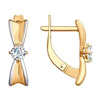 Серьги золотые с фианитами