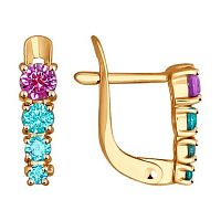Серьги золотые с фианитами