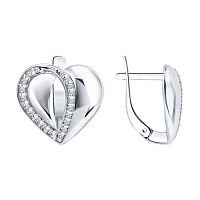 Серьги серебряные с фианитами