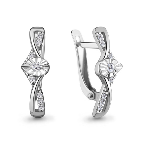 Серьги серебряные с фианитами
