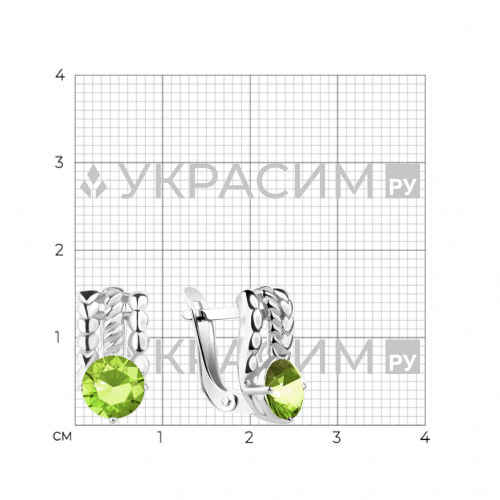 Серьги серебряные юв.стекло фото 2 Серьги серебряные юв.стекло фото 2