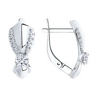 Серьги серебряные с фианитами