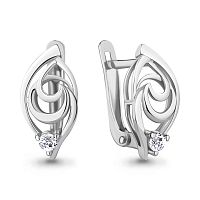 Серьги серебряные с фианитами