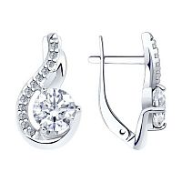 Серьги серебряные с фианитами