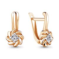 Серьги золотые с фианитами